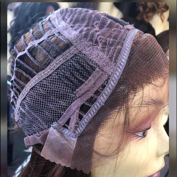 Copper Brown Curly long Swisslace Lacefront wig - Picture 9 of 9